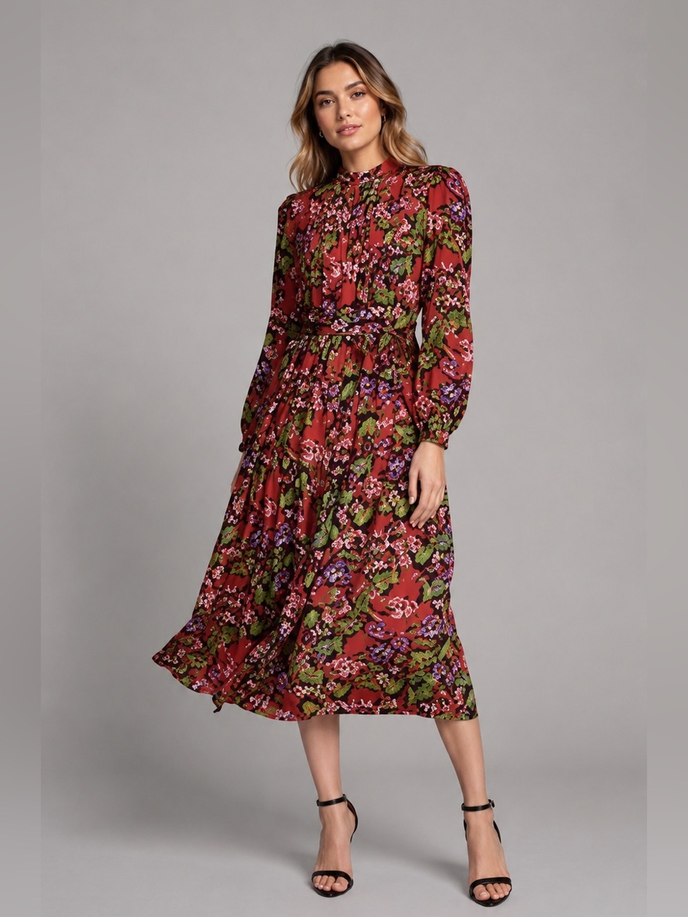 NEW SALONI Remi Long Sleeve Silk Dress Size 2 B1204